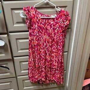 Umgee Pink and Orange Patterned Mini Dress